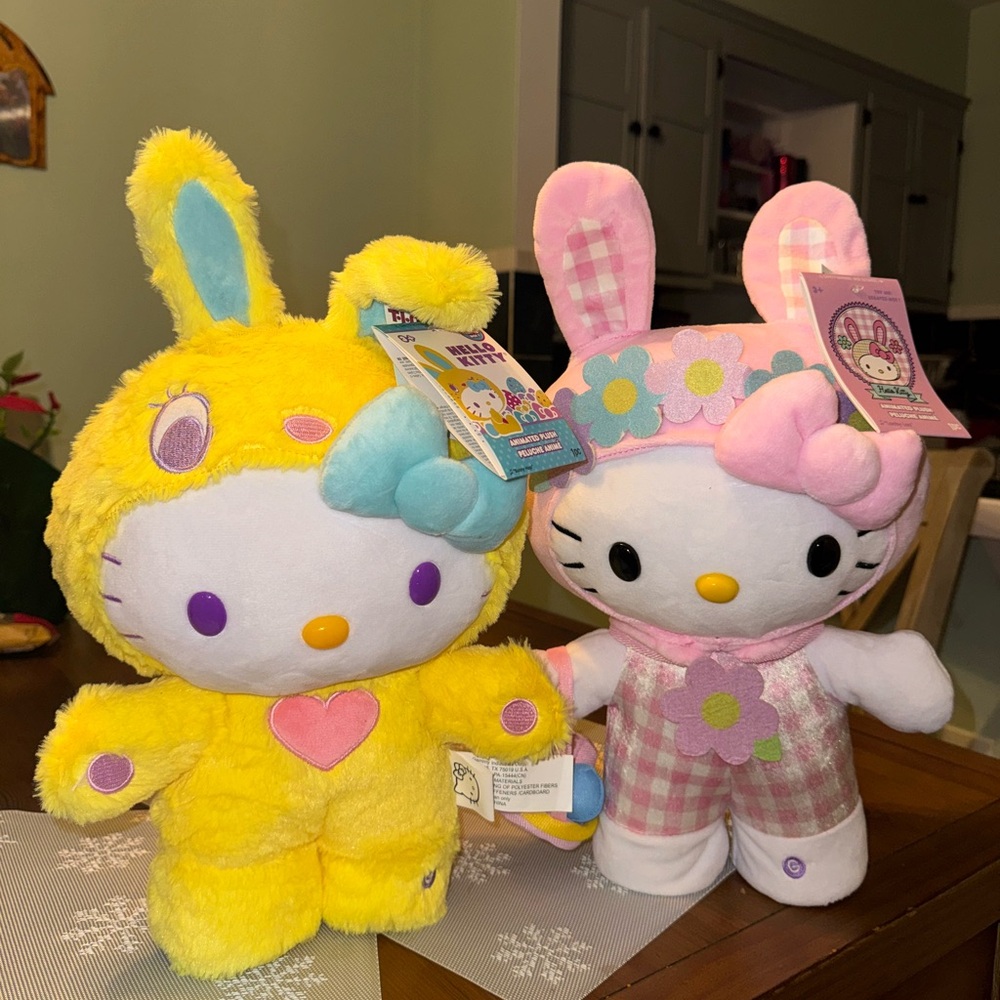 Hello Kitty Plush Toy Set - Yellow and Pink